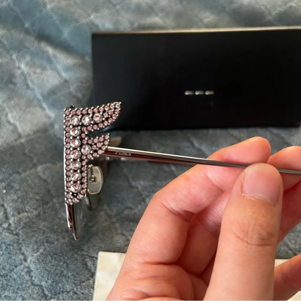 Fendi Silver‎ and Black Women's Sunglasses